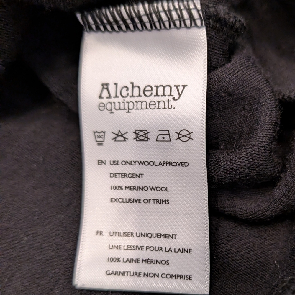Alchemy Equipment Midweight Merino Wool Sweatshirt Black Men's Size XL - Picture 4 of 6